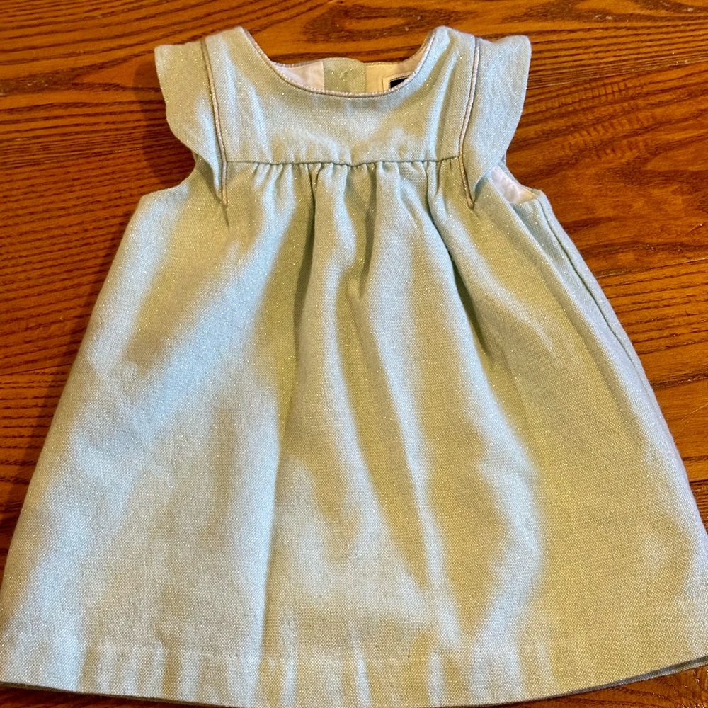 Janie and Jack light blue green holiday dress